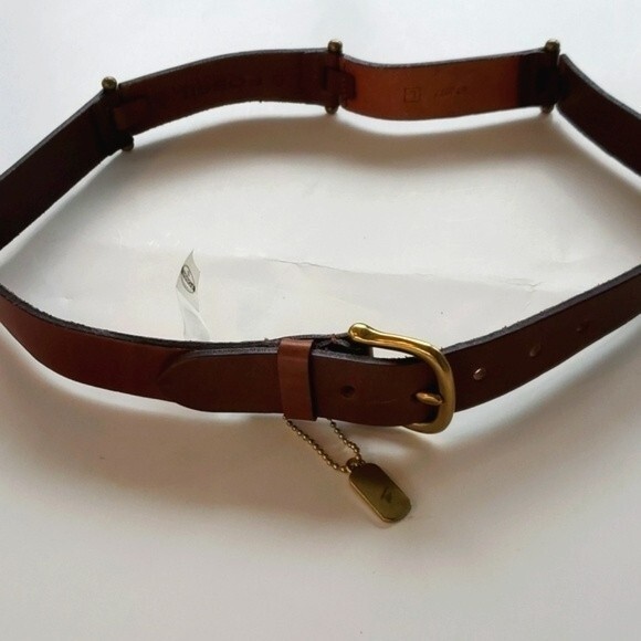 FOSSIL BROWN LEATHER TWO-TONE BELT SIZE LARGE - Picture 8 of 8